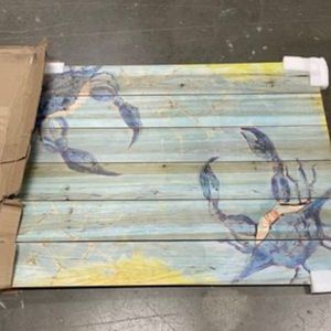 Designart 'Blue Coastal crab Battle Wall Decor